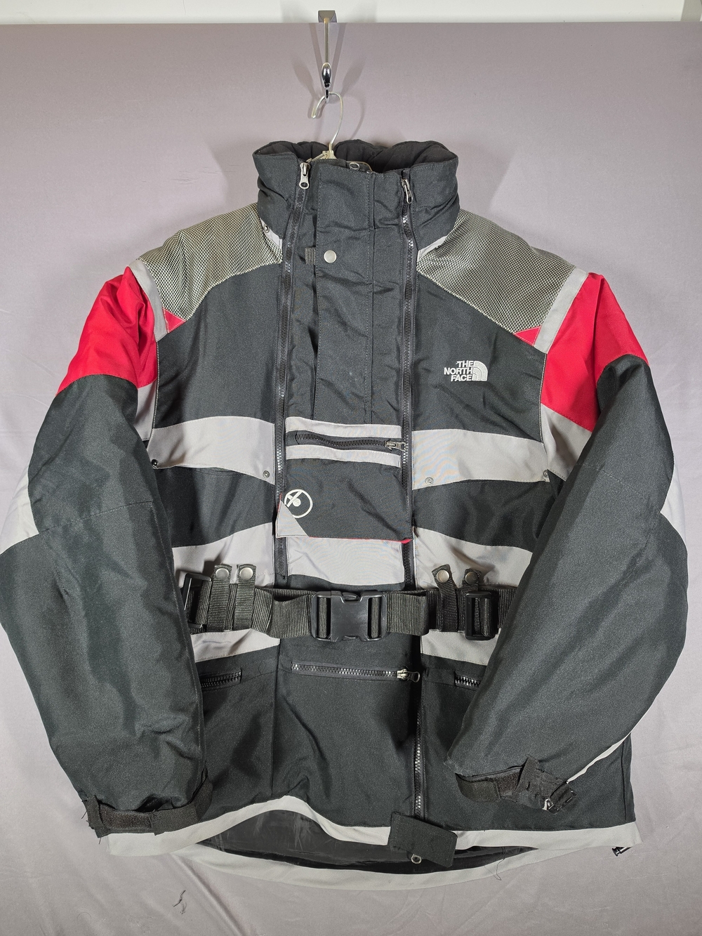 Vintage The North Face Steep Tech Jacket Black Gray Red Belted Men’s XL 90s